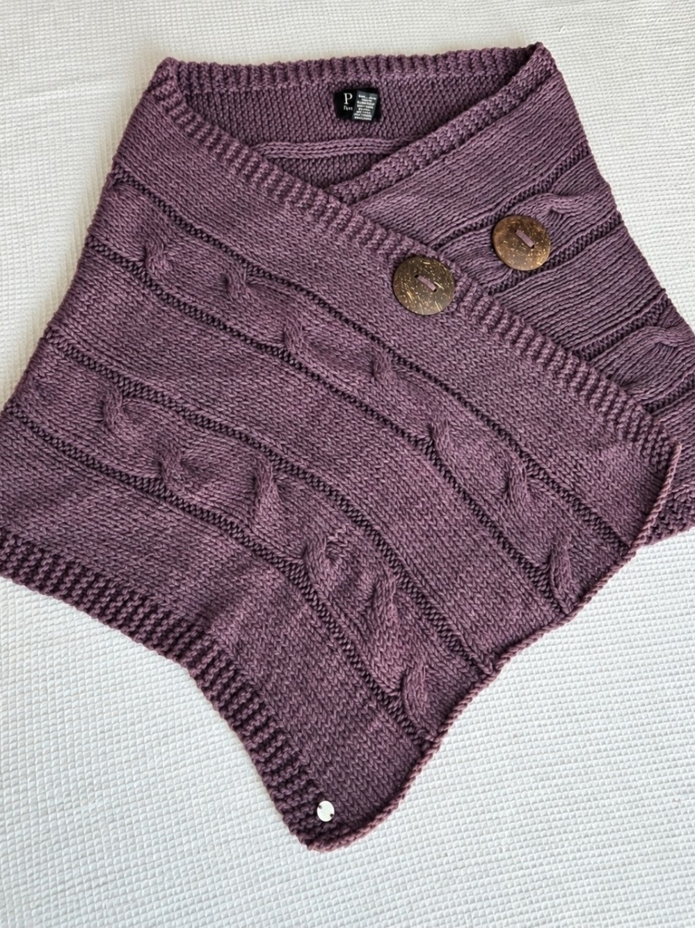 Pure Handknit chunky cable knit poncho/capelet